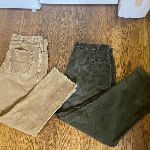 (2) L.L. Bean corduroy pants standard fit; ORVIS corduroy pants brown 38 X30 men - Picture 8 of 9